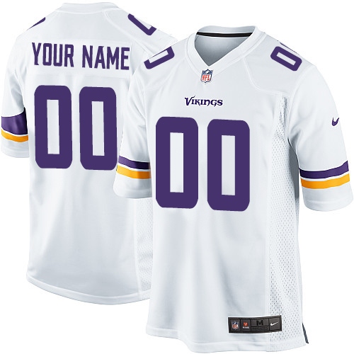 Youth Limited Nike Jersey White Road - Customized NFL Minnesota Vikings